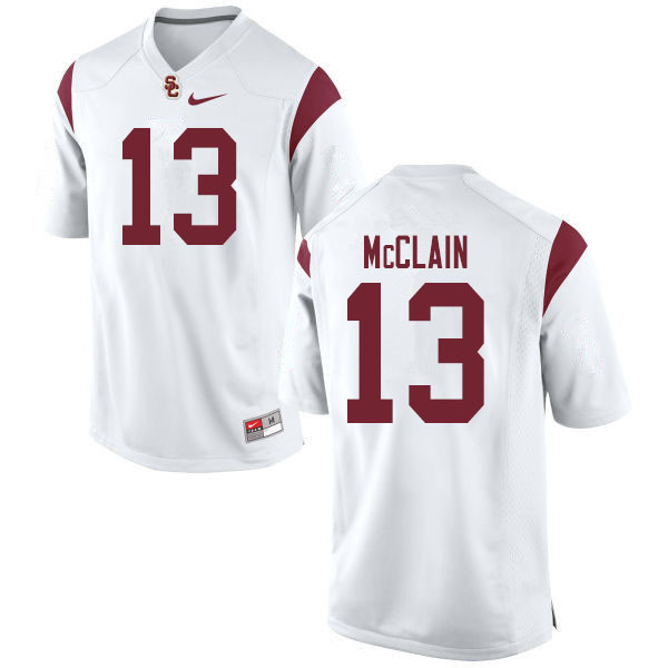 Men #13 Munir McClain USC Trojans College Football Jerseys Sale-White